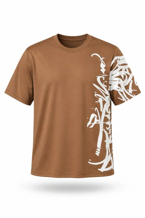 CAMISA OVERSIZE CAFE LATERAL PERSONALIZADO