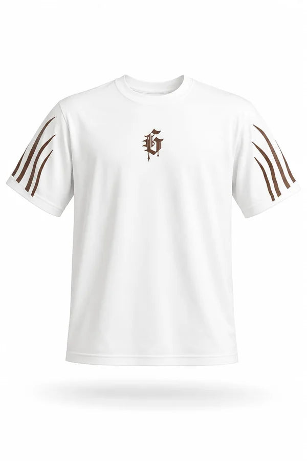 CAMISA OVERSIZE BEIGE PERSONALIZADA ESPALDA Y BRAZOS