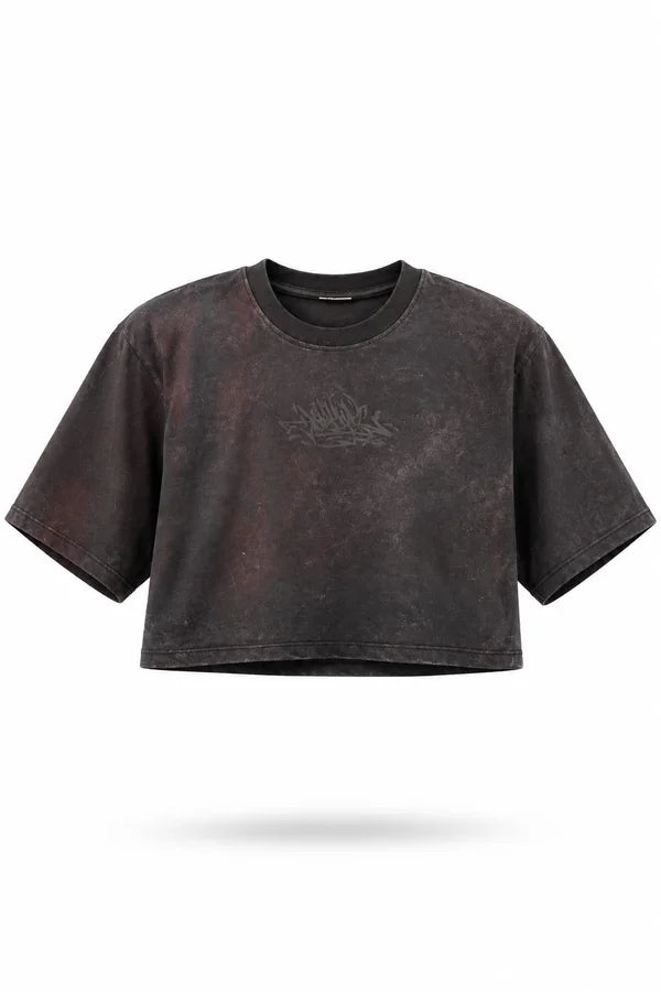 CAMISA DAMA NEGRA DESGASTADA PERSONALIZADA