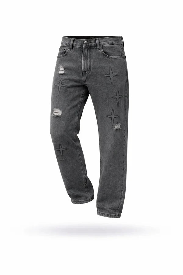PANTALON LIBARDINO JEANS ESTRELLAS NEGRO