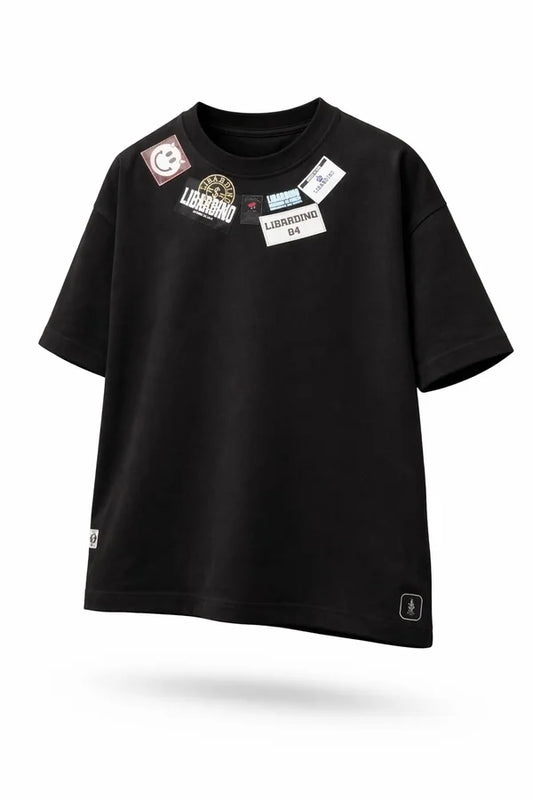 CAMISA LIBARDINO OVERSIZE NEGRO PARCHES