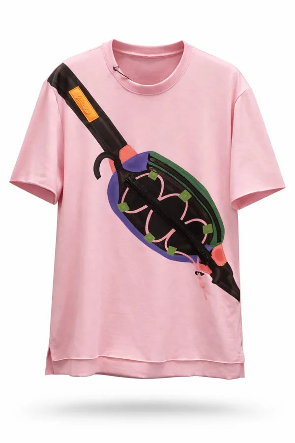 CAMISA LIBARDINO SEMI OVERSIZE CANGURO ROSADO