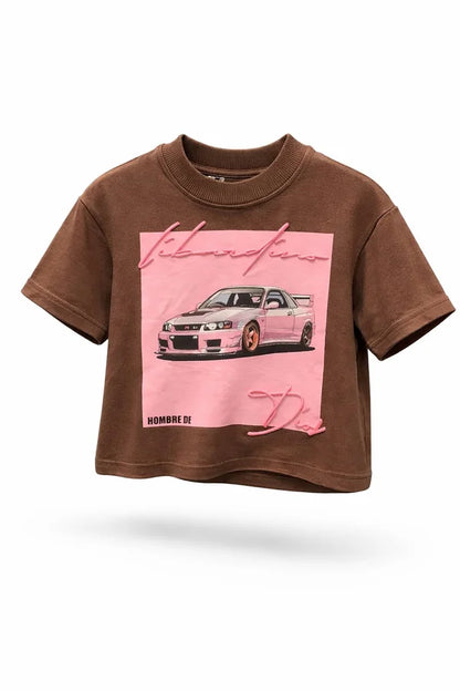 CAMISA LIBARDINO NIÑO OVERSIZE CARRO CAFE