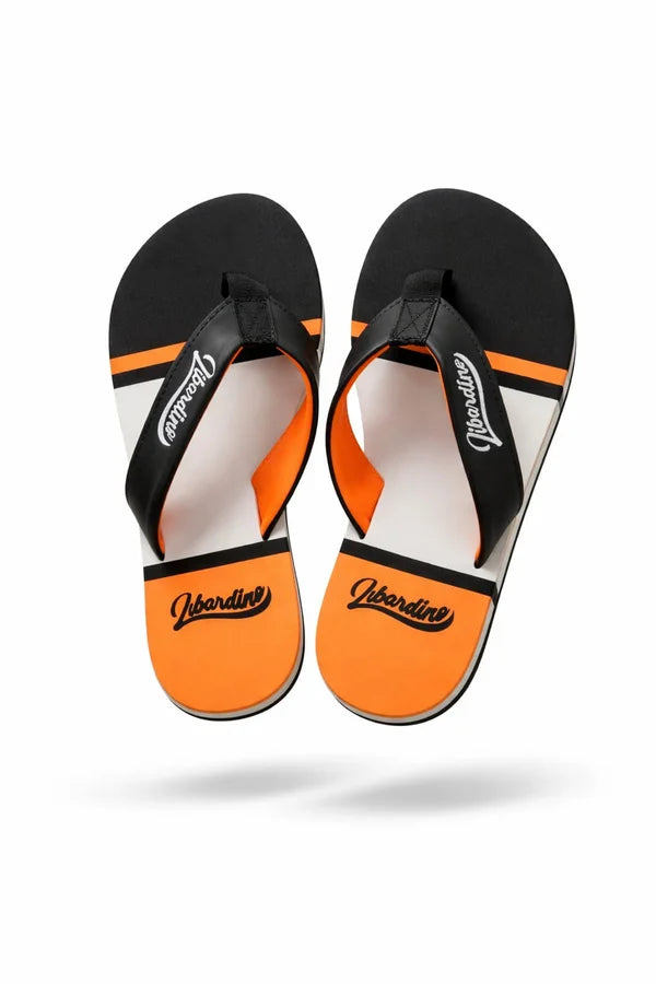 SANDALIA LIBARDINO PLAYERA NEGRO BLANCO NARANJA