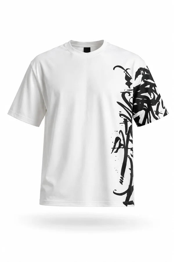 CAMISA OVERSIZE BLANCA LATERAL PERSONALIZADA