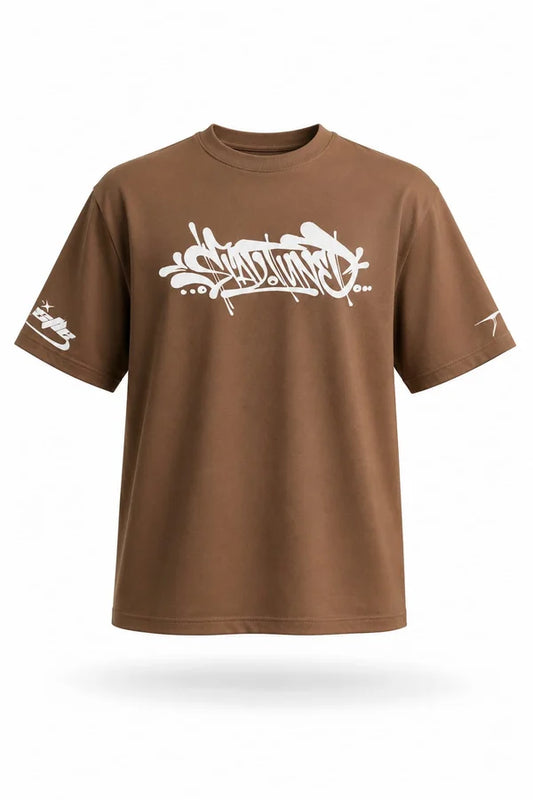 CAMISA OVERSIZE CAFE PERSONALIZADA PECHO