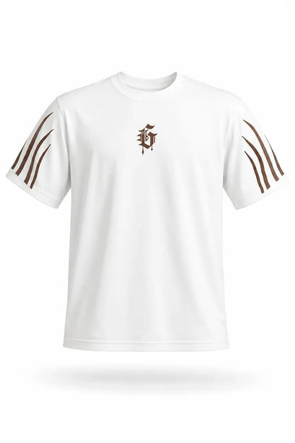 CAMISA OVERSIZE BEIGE PERSONALIZADA ESPALDA Y BRAZOS