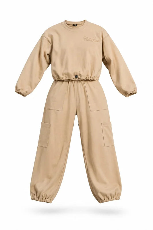 CONJUNTO DAMA BEIGE PERSONALIZADO FIRMA BORDADA