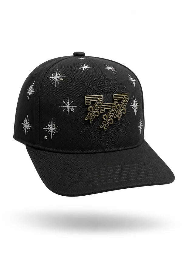 GORRA NEGRA DESTELLOS 777
