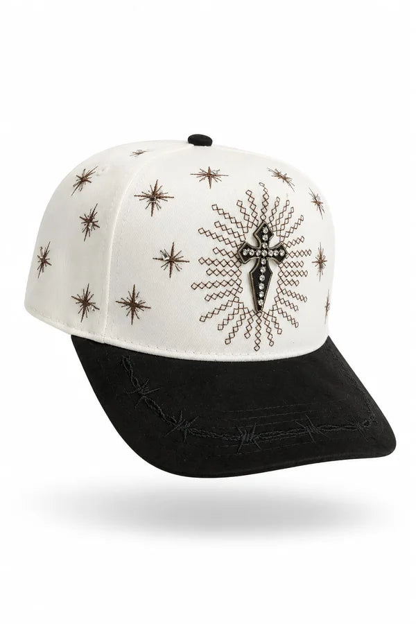 GORRA BLANCA CRUZ DESTELLOS
