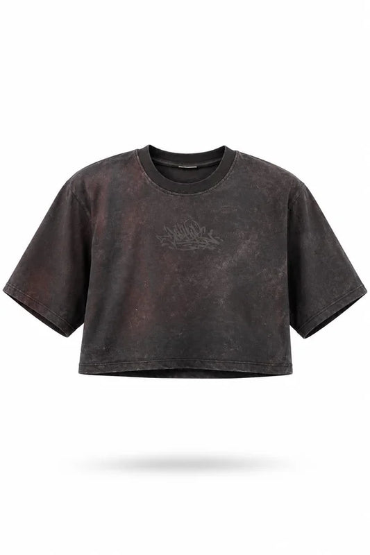 CAMISA DAMA NEGRA DESGASTADA PERSONALIZADA