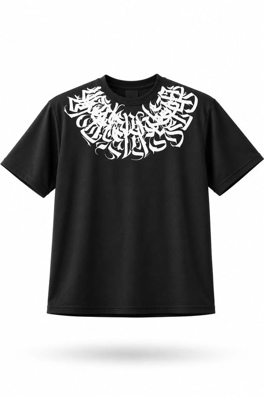 CAMISA OVERSIZE NEGRA PERSONALIZADA CUELLO