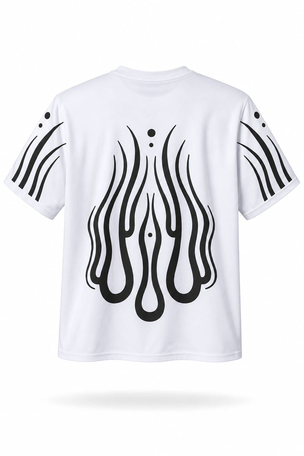 CAMISA OVERSIZE BLANCA PERSONALIZADA ESPALDA Y BRAZOS
