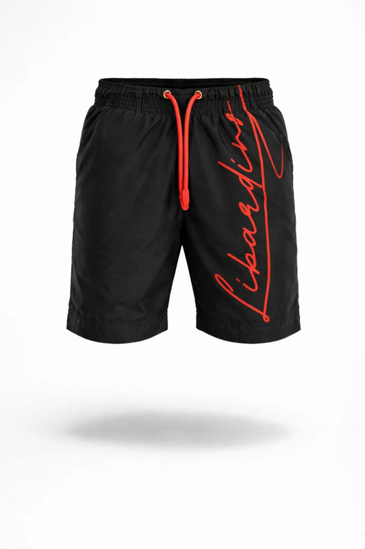 PANTALONETA LIBARDINO CLASICA NEGRA FIRMA CURSIVA ROJA